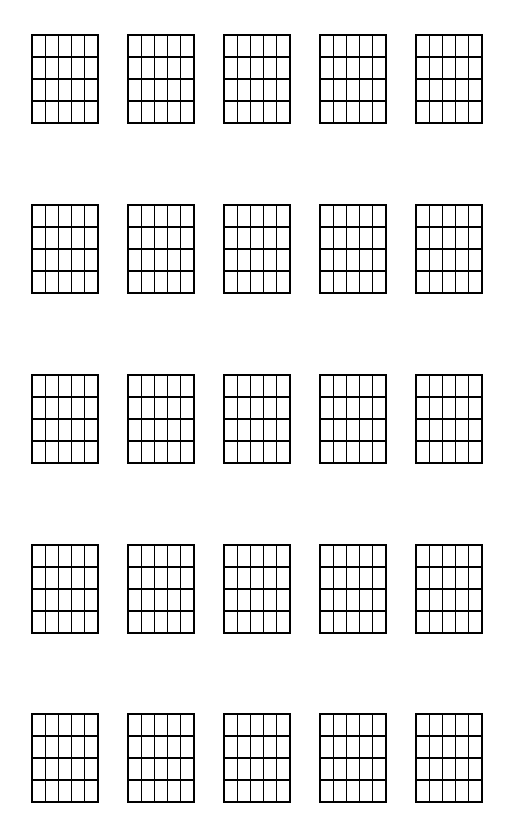 Feuille vierge pour accords de guitare  imprimer